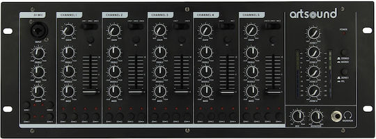 Artsound MIKS6.4 Αυτοενισχυόμενος Αναλογικός Μίκτης 6 Καναλιών / 11 Εισόδους XLR