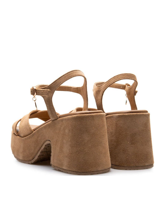 Damen Sandalen Mit Leder Beigen