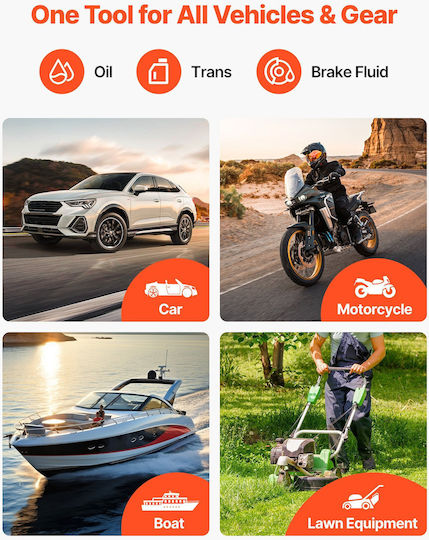 Vevor Fluid Extractor 1.5 L Manual Car Fluid Extraction Pump Oil Syringe Long Tube Extensions Easy Oil Change Suction Pump Lawn Mowers Cars Boats Golf Carts Motorcycles
