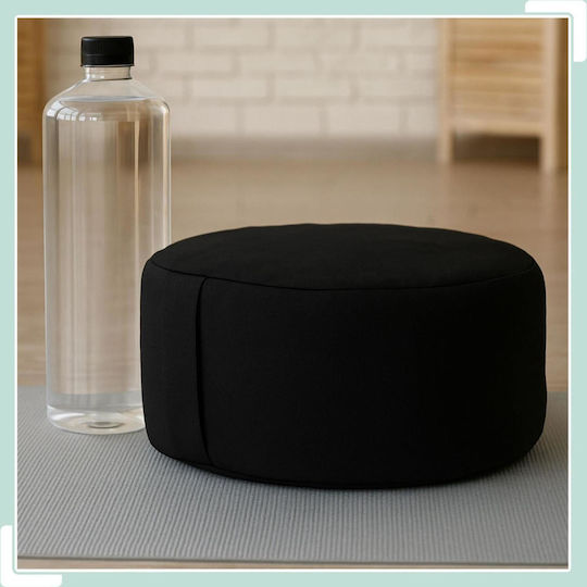 Yoga Meditation Cushion Relaxdays Round Cotton & Buckwheat 13 X 33 Cm Black 10051170_46