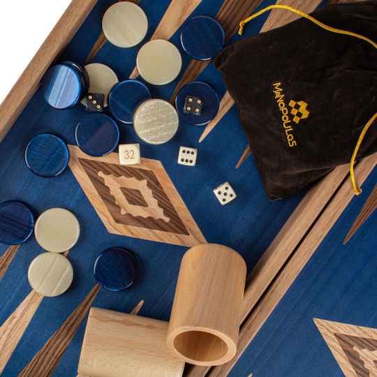 Manopoulos Handgefertigtes Backgammon Holz 48x48cm