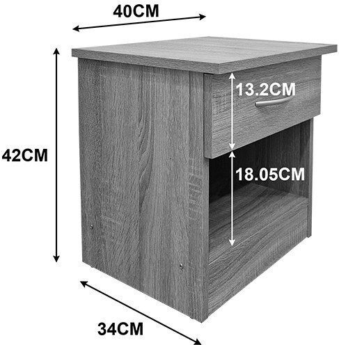 Nachttisch Bedy Holz Weiß 40x34x42cm