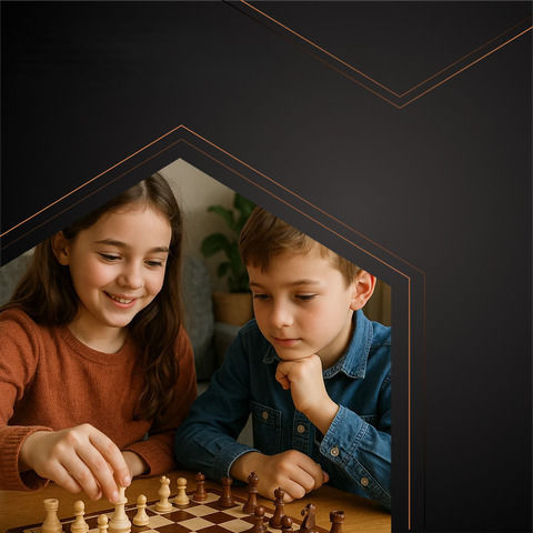 Schach Spielfiguren Braun / Schwarz 2cm