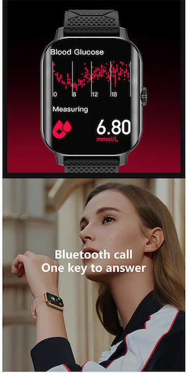 Microwear F12 Smartwatch cu Pulsometru (Roz)