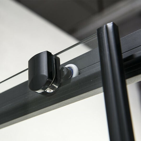Devon Flow Σταθερό Πλαϊνό Ντουζιέρας 157-161x195cm Black Matt