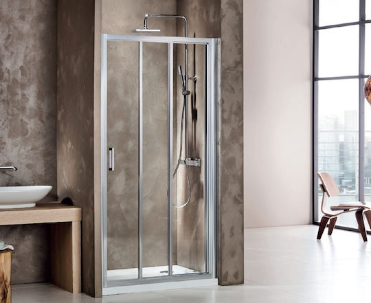 Axis Triple Slider Σταθερό Πλαϊνό Ντουζιέρας 127-131x185cm Clean Glass Chrome