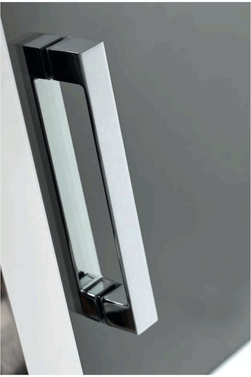 Axis Dreifach-Schiebetür Feste Seite für Dusche 127-131x185cm Sauberes Glas Chrom