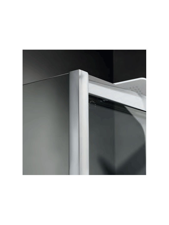 Axis Triple Slider Fixed Side Shower Stall 127-131x185cm Clean Glass Chrome