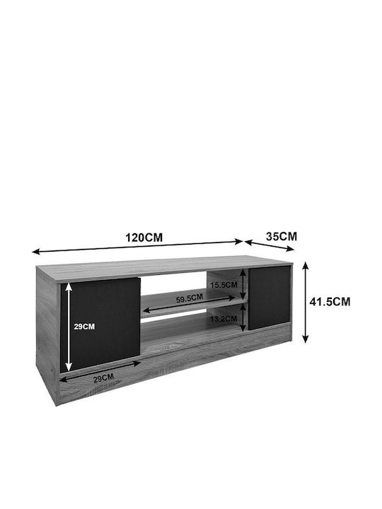 TV Stand Sasa Anthracite L120xW35xH41.5cm