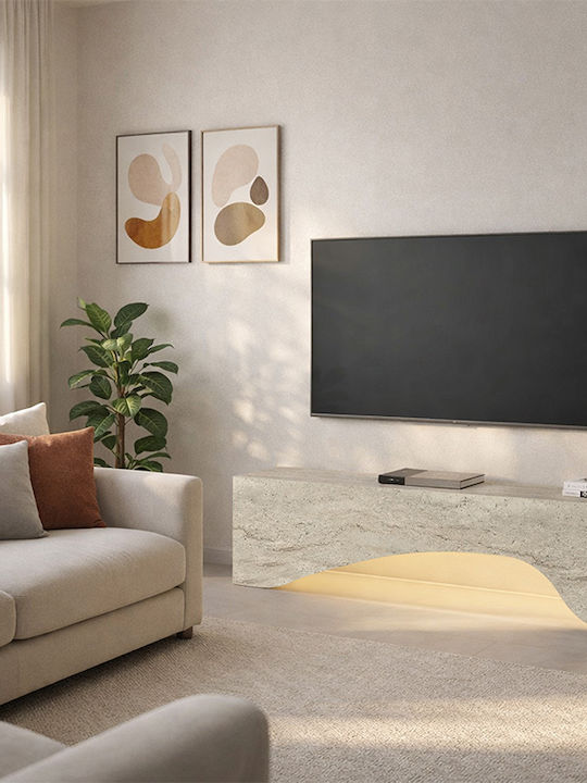 Έπιπλο Τηλεόρασης Mara με Φωτισμό LED Travertine Μ150xΠ31.4xΥ40cm
