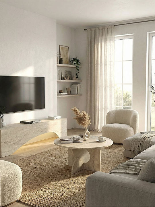 Έπιπλο Τηλεόρασης Mara με Φωτισμό LED Travertine Μ150xΠ31.4xΥ40cm