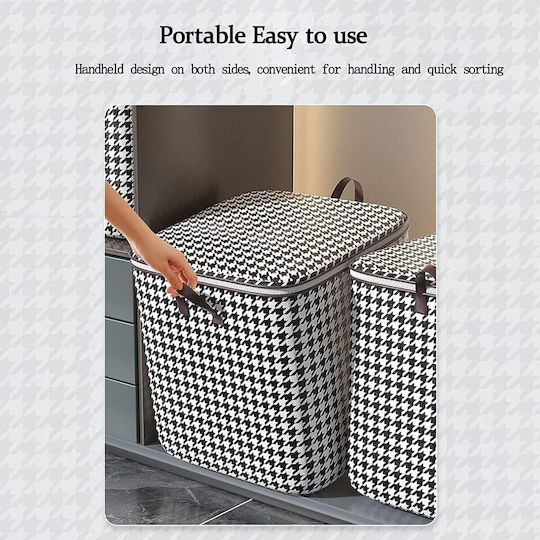 Alista Home Fabric Storage Basket with Lid Black 40x50x50cm