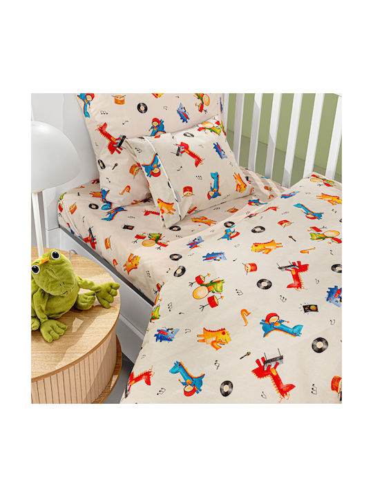 Guy Laroche Set Baby Sheets Crib Cotton Band Natural 115x170cm 3 Pieces