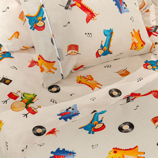 Guy Laroche Set Baby Sheets Crib Cotton Band Natural 115x170cm 3 Pieces