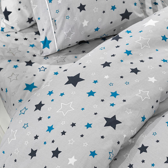 Guy Laroche Baby Sheets Crib Cotton Starland Gray 115x170cm 3 Pieces