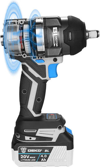 Deko 2058934 Brushless Battery Impact Wrench 20V with 1/2" Bit Size