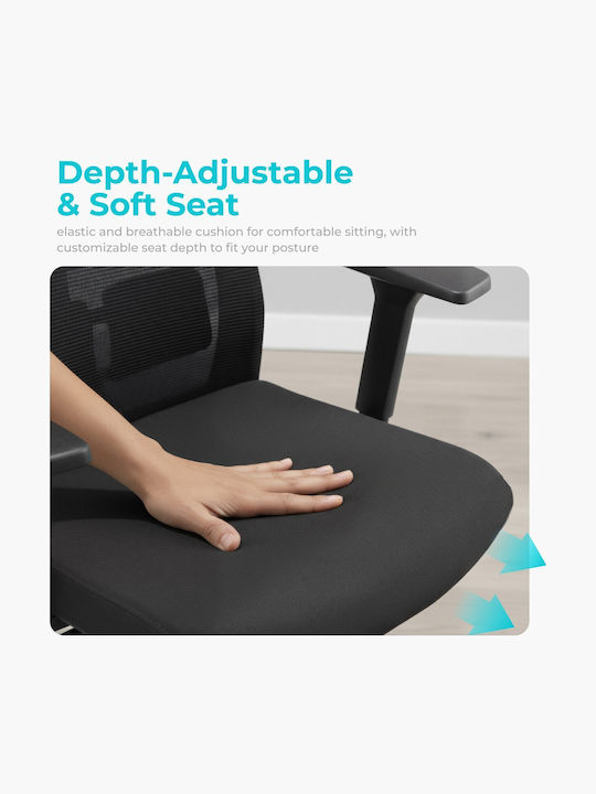 Lumivida Office Chair with Adjustable Arms Black
