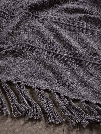 Hauz Hauz Halbdoppelte Decke mit Fransen 180x230cm Grau