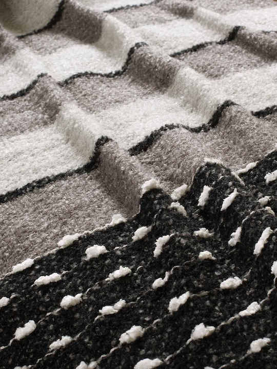 Hauz Piqué Decke Couch mit Fransen 130x180cm Grau