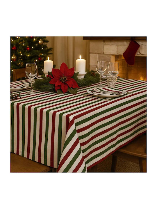 Phos & Gaia Christmas Tablecloth Plastic Stain Resistant 300x155cm