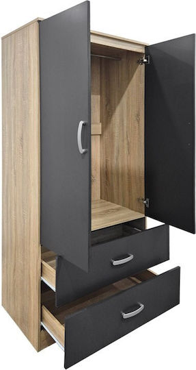 Alvia Δίφυλλη Ντουλάπα 80x51.5x180cm Alvia Δίφυλλη Ντουλάπα 80x51.5x180cm