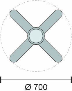 Spot Light Ceiling Fan 70cm with Light Fixture Brown / White