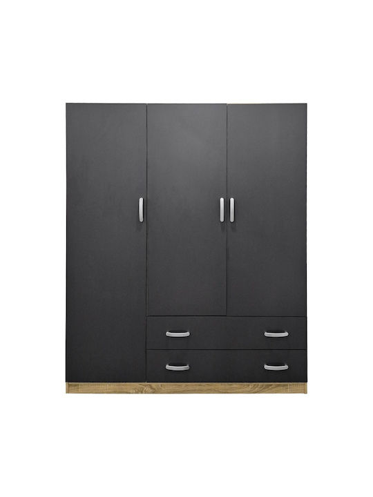 Alvia Triple Door Wardrobe Anthracite 150x51x180cm
