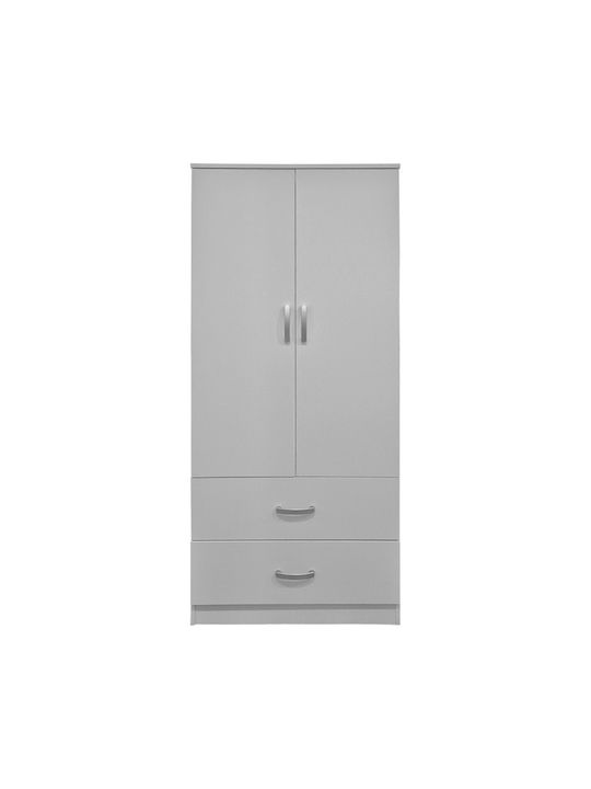 Alvia Δίφυλλη Ντουλάπα Λευκή 80x51.5x180cm