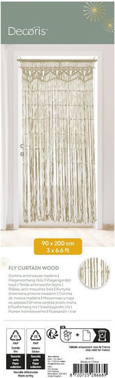 Decoris Κουρτίνα Πόρτας από Ύφασμα Λευκή 95x200cm