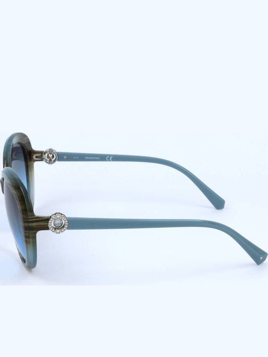 Swarovski Women's Sunglasses with Multicolour Frame and Blue Lenses