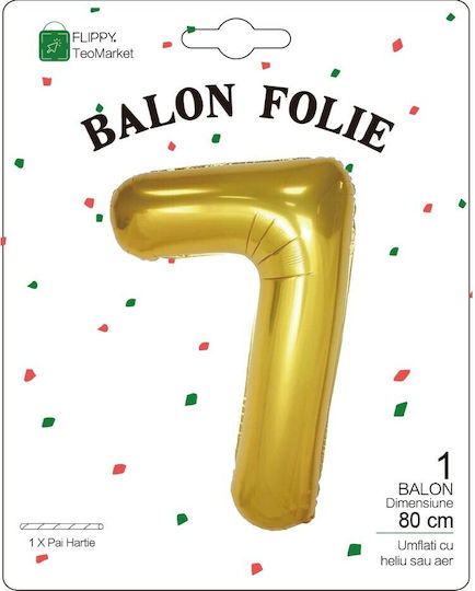 Număr 7 Folie Jumbo Auriu 80 cm