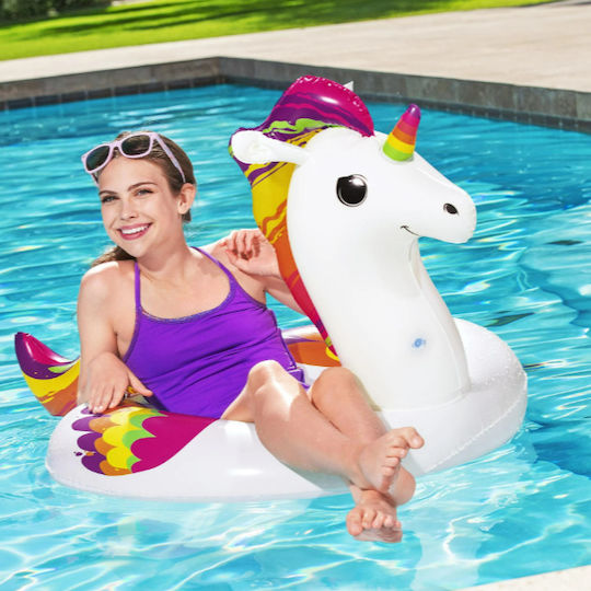 Inele De Înot Gonflabile Bestway Model Unicorn Vinil 91 X 119 Cm Alb