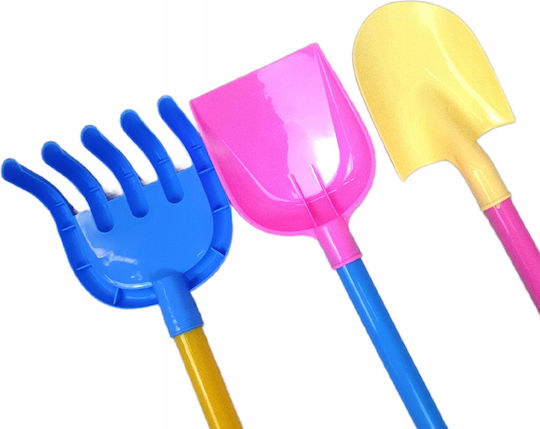 Set 9 Jucării De Plajă Zola Dispozitiv Galben Cu 5 Forme Lopată Greblă Spatulă Multicoloră