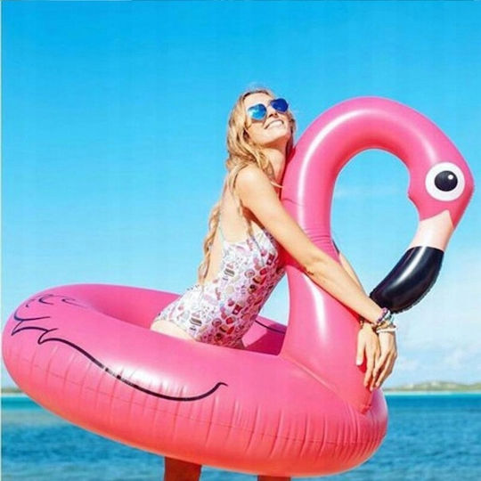 Inel De Înot Gonflabil Zola Flamingo Model Diametru 75 Cm Pvc 90 X 75 Cm Roz
