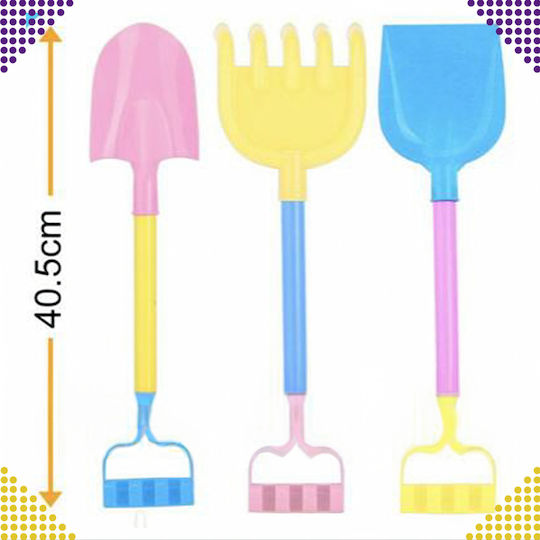Set 9 Jucării De Plajă Zola Dispozitiv Galben Cu 5 Forme Lopată Greblă Spatulă Multicoloră