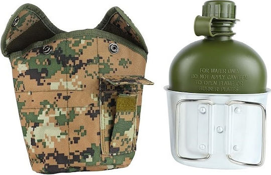 Water Container Case Cup Included 1 L Military Model Plastic Aluminum Brown Army