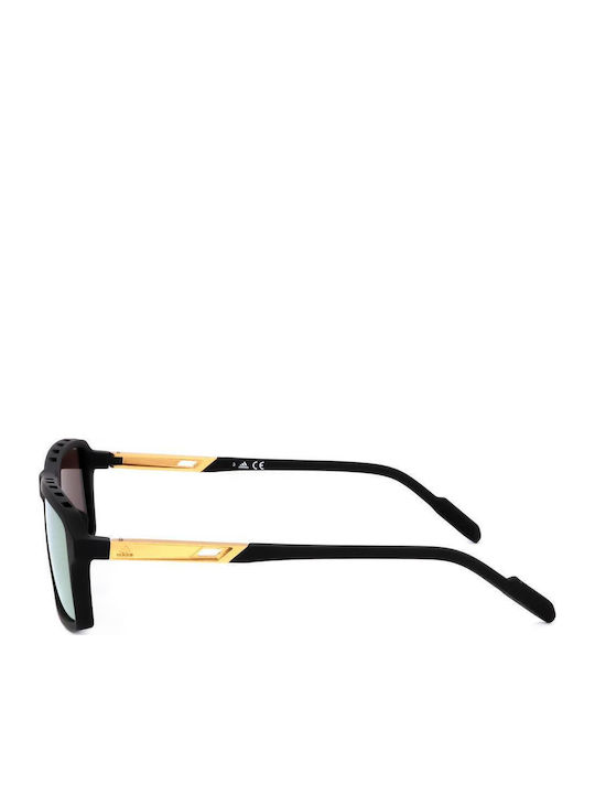 adidas Men's Sunglasses with Black Plastic Frame and Yellow Lens SP0049 02G
