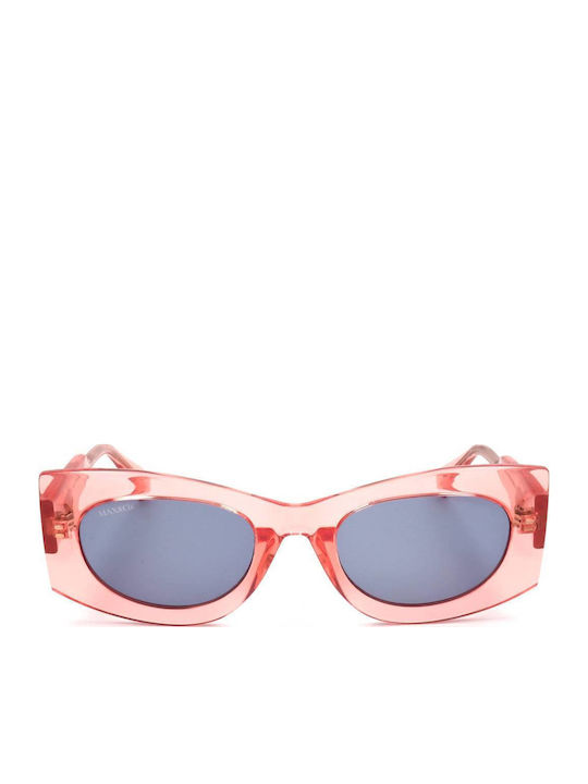 Max & Co Women's Sunglasses with Red Plastic Frame and Blue Lens MO0068 72V