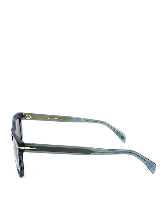 David Beckham Ochelari De Soare Unisex Cu Ramă Din Plastic Albastru Deschis Și Lentile Albastre Deschise DB 1006/S PJP/70