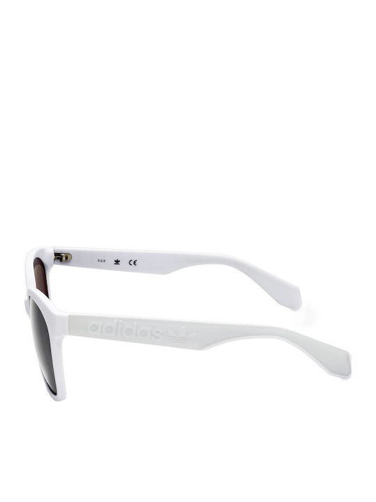 adidas Women's Sunglasses with White Plastic Frame and Gray Lens OR0045 21C