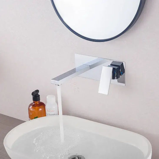 Landsh Built-in Mixer & Mouthpiece Set for Bathroom Sink Silver