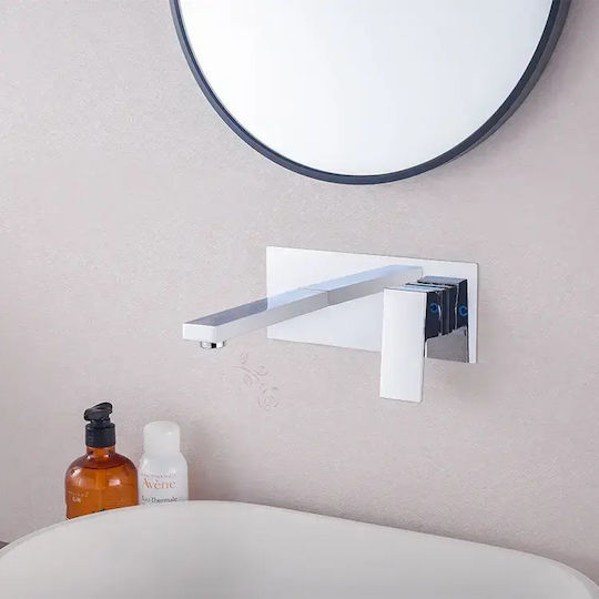 Landsh Built-in Mixer & Mouthpiece Set for Bathroom Sink Silver