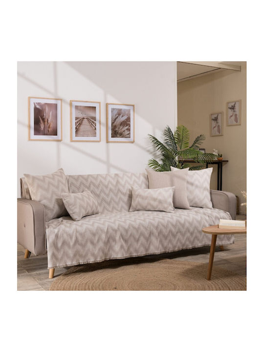 Teoran Sanremo Dreisitzer-Sofa Wurf Chenille 180x300cm Grau