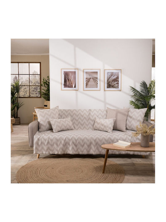 Teoran Sanremo Dreisitzer-Sofa Wurf Chenille 180x300cm Grau