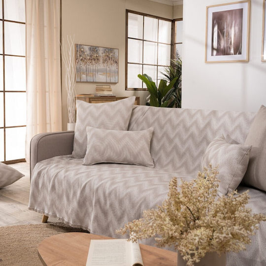 Teoran Sanremo Three-Seater Sofa Throw Chenille 180x300cm Gray
