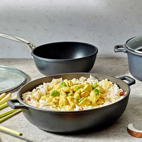 De Buyer Cast Iron Wok with Non-Stick Coating 36cm