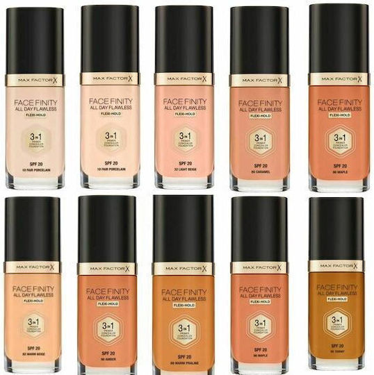 Max Factor Face Finity Liquid Foundation SPF20 50 Natural 30ml