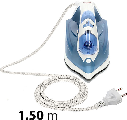 Nedis Steam Iron 2000w Ceramic Soleplate 20 G Min Output 0.2l Tank White Blue