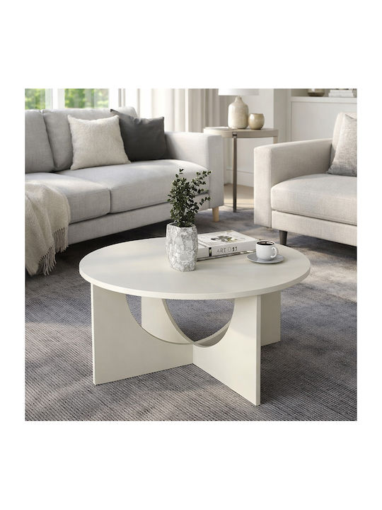 Round Central Coffee Table Lemmar Wooden Sandstone W75xL75xH36.8cm GP042-0379 1