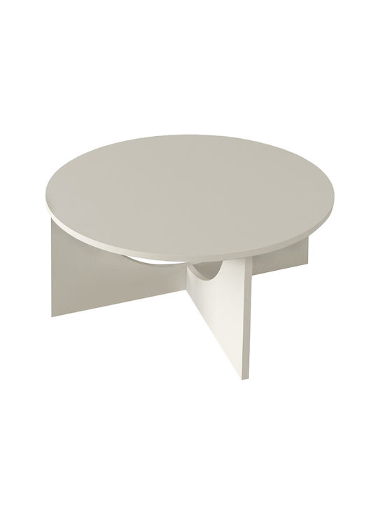 Round Central Coffee Table Lemmar Wooden Sandstone W75xL75xH36.8cm GP042-0379 1